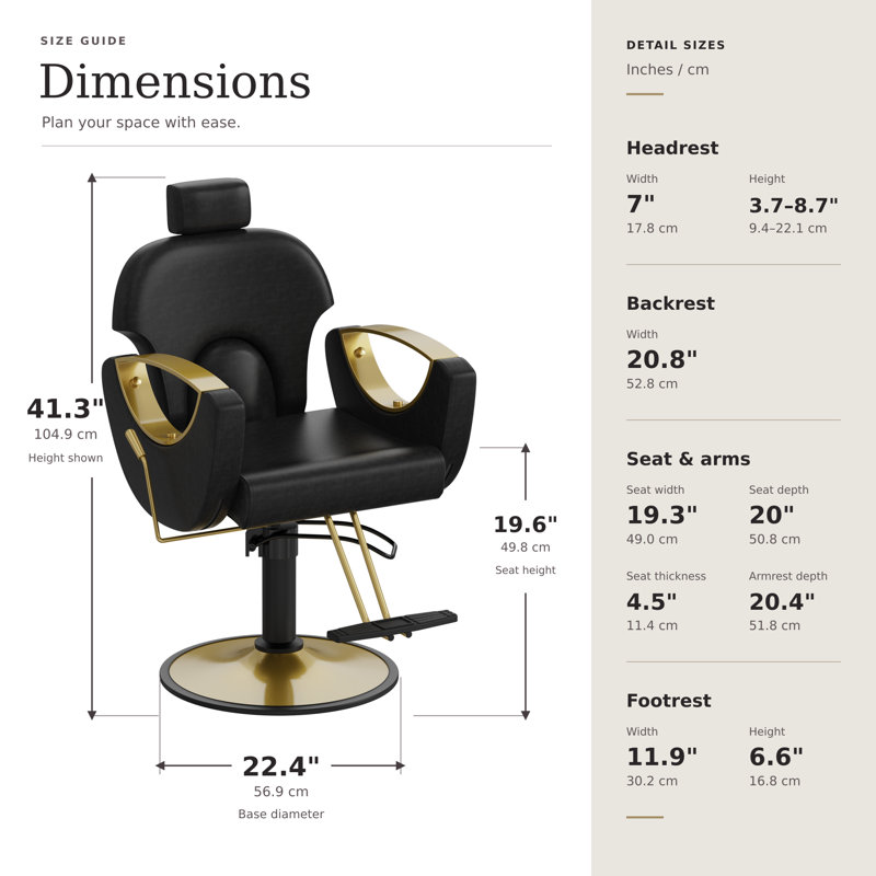 Luxury Reclining Barber Chair, Height Adjustable Hydraulic Salon Chairs, Hair Stylist Chair for Barbershop -Black, Black