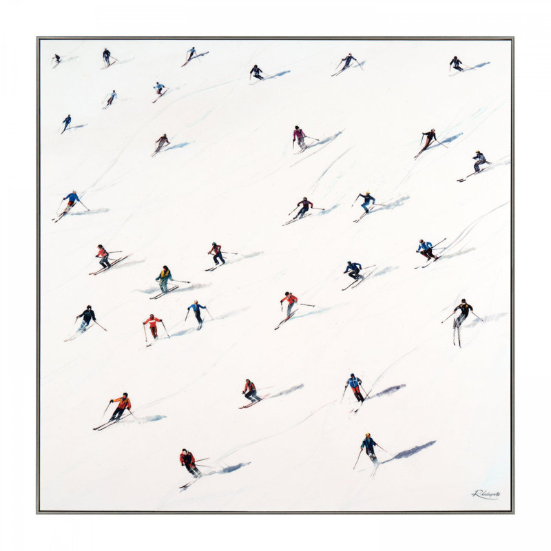 Skiing Downhill Framed Canvas