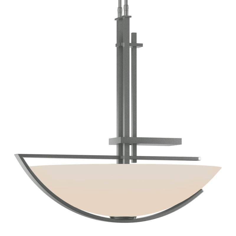 Ondrian 3 - Light Unique/Statement Bowl Pendant, Opal, Vintage Platinum