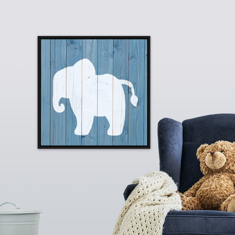 « éléphant zoo animal shape », impression, H 24 po x l 24 po x P 1,75 po, Cadre pour toile flottant noir