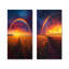 Rainbow Over The Wheat Fields At Sunset I - Collection d'art sur toile 2 panneaux-20907762-20907757