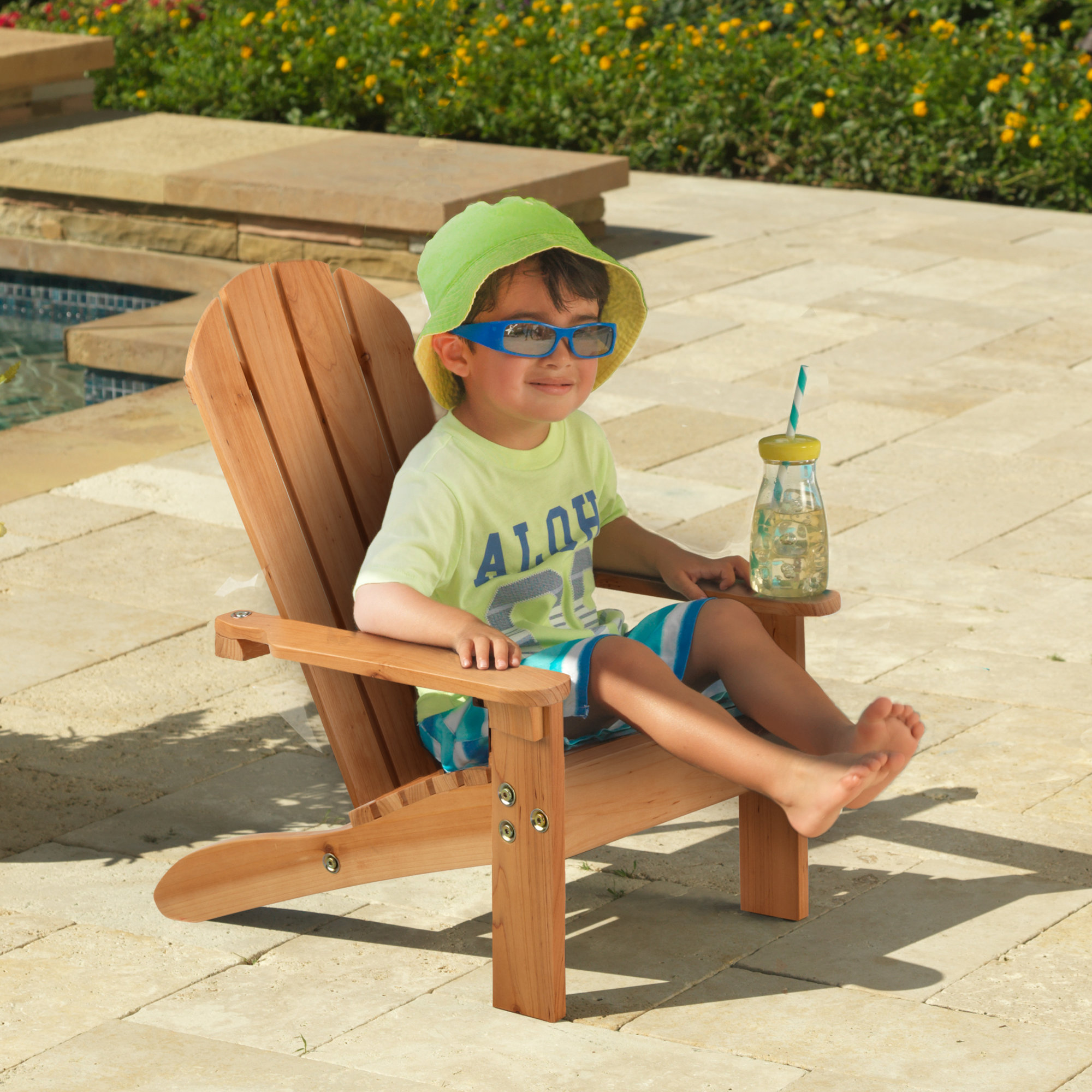 Kids Outdoor Adirondack Chair, Honey