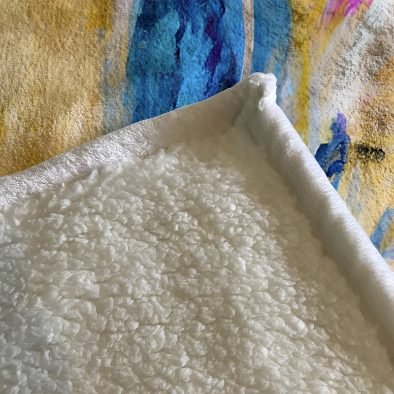 Throw Blanket, 68" W x 80" L, Marble/Abstract, Yellow/Blue/Pink