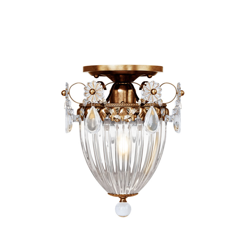 Bagatelle 1 - Light Semi Flush Mount, Heritage Handcut, Silver