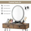 Ensemble coiffeuse avec tabouret avec miroir Lachapelle-1108036045