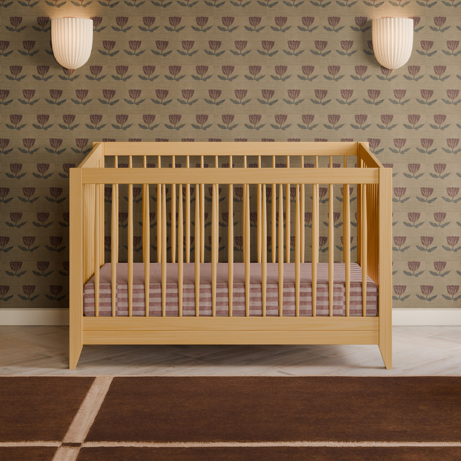 Sprout Pine 4-in-1 Convertible Crib, Honey