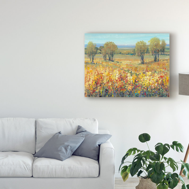 « golden fields ii », peinture sur toile tendue, H 14 po x l 19 po x P 2 po