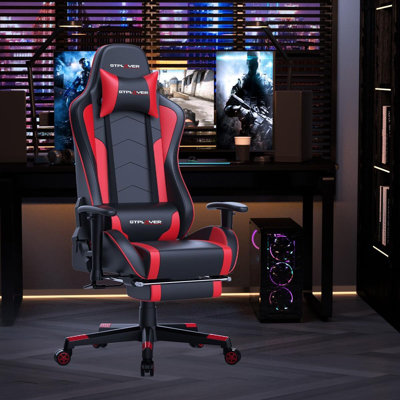 Chaise de jeu avec haut-parleurs pour repose-pieds Chaise de jeu vidéo pour ordinateur Bluetooth