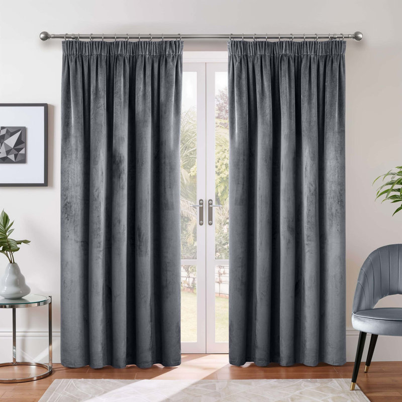 Blackout Curtain Panel Pair, Charcoal, 66" W x 90" D (168 x 228cm)