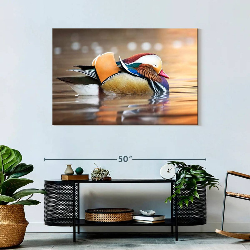 Crowle - adorable canard mandarin, H 30 po x l 45 po
