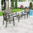 4-Piece Outdoor Patio Conversation Set with Loveseat, 2 Chairs & Tempered Glass Coffee Table, All-Weather Textilene Fabric & Metal Frame for Backyard, Poolside or Garden-1571998610