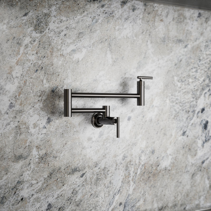 Wall-Mount Pot Filler Faucet, Swing Arm Kitchen Pot Filler Faucet, Titanium