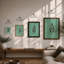 Single Stem in Green Botanical - Framed Print-676901697-676901818