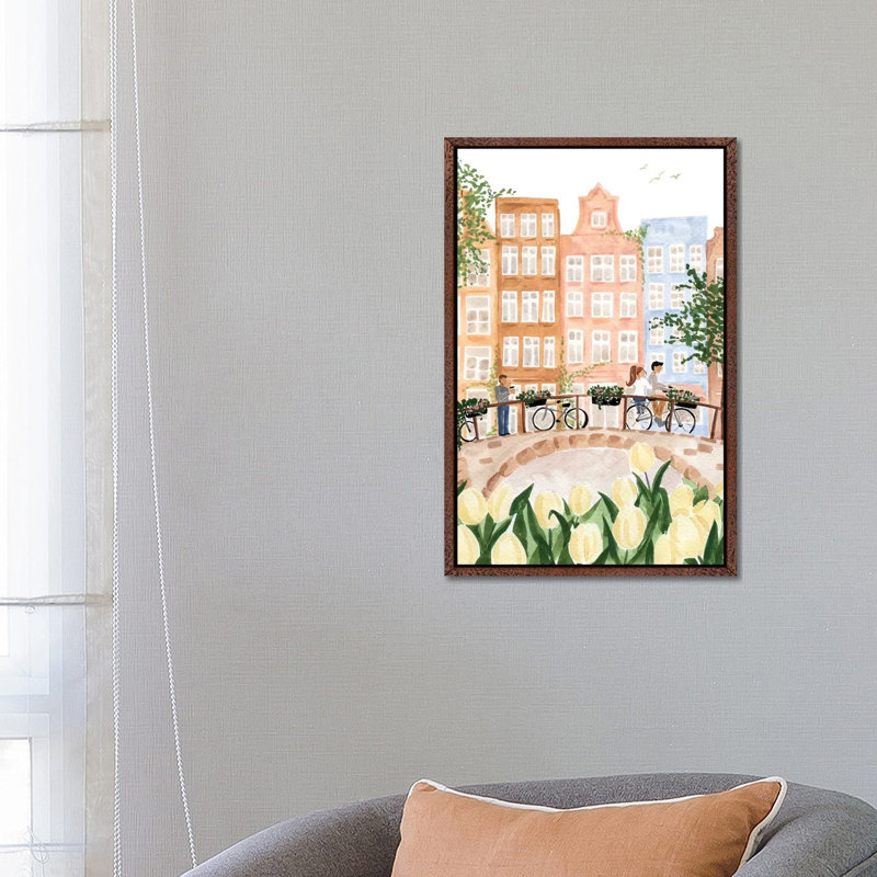 Amsterdam In The Spring by Sabina Fenn - Painting on Canvas, 66.04cm H x 45.72cm W x 3.81cm D