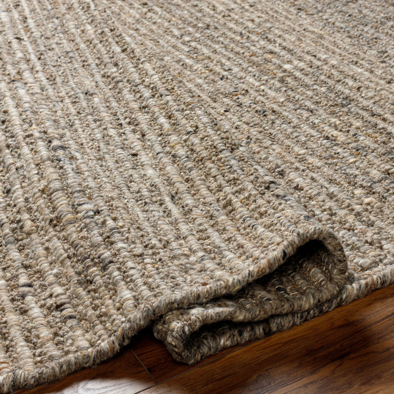 Miramar Wool Striped Area Rug, Rectangle 10' x 14', Taupe
