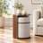 Round End Table with Pull-Out Upholstered Stool and Storage