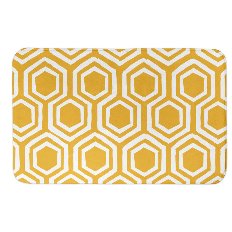 Tapis pour salle de bain Arib, Jaune