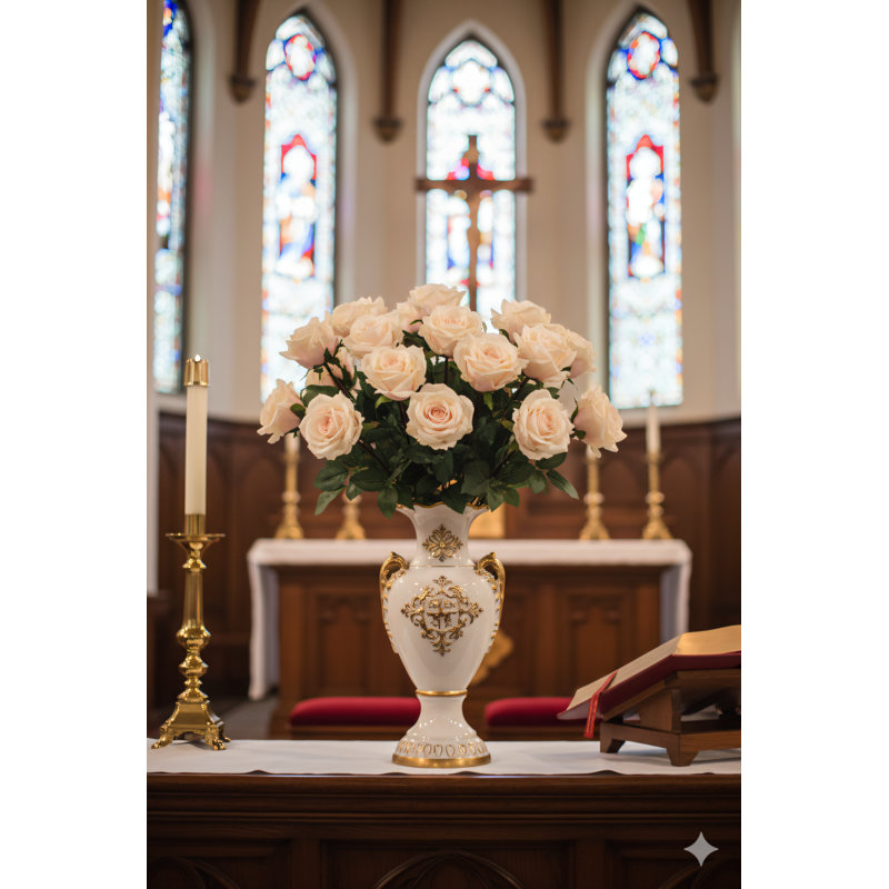 2pc 27'' Real Touch Pink Rose – 4'' Bloom Faux Flowers