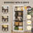 Tall 5-Tier Bookcase with Roman Column Design & LED Lights, Modern Display Storage Cabinet with Shelves