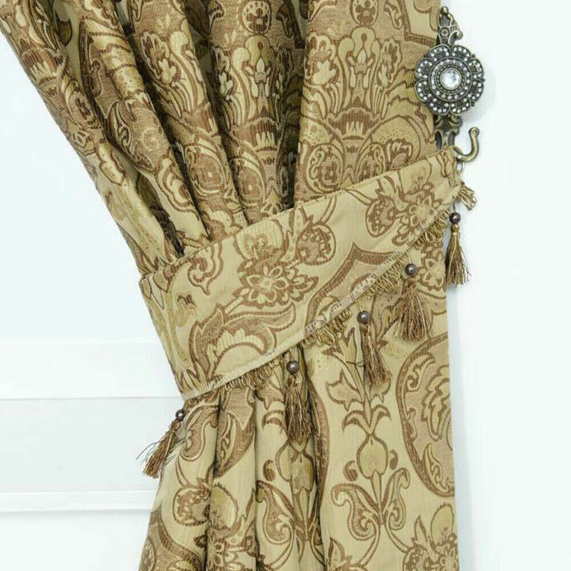 Cotton Blend Semi Sheer Curtain, Gold, 46cm Width x 72cm Drop