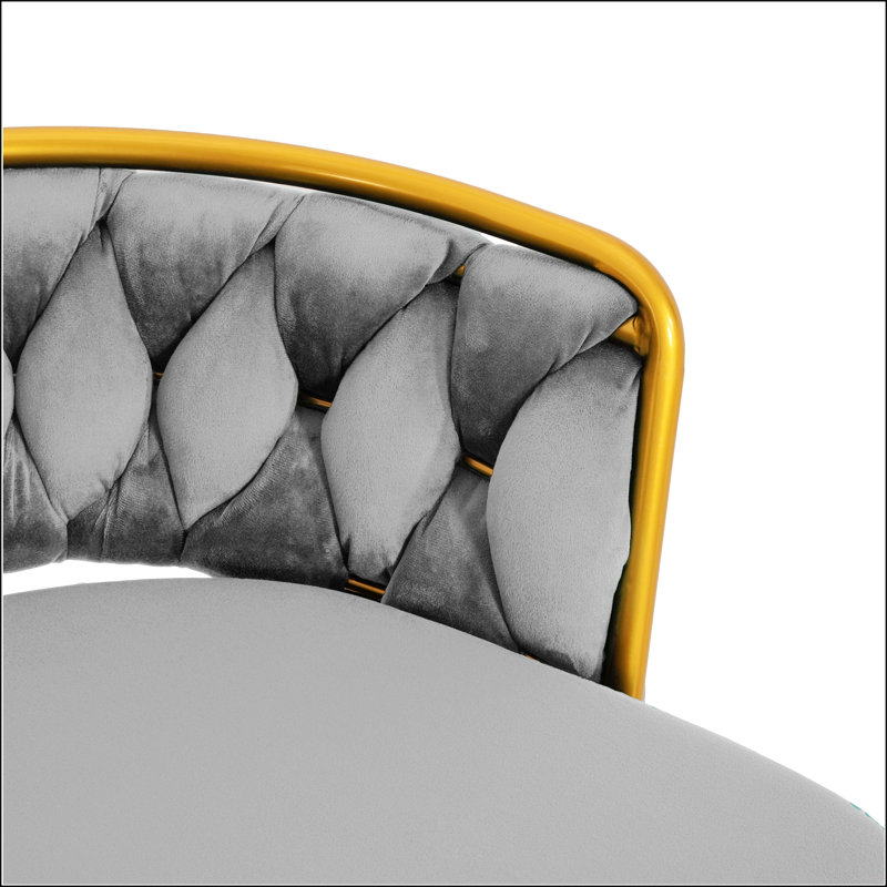 Cecilia  Upholstered Swivel Bar Stool, Gray