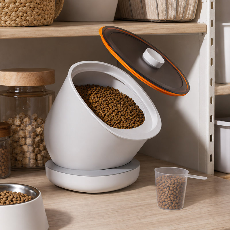 Contenant roulant pour aliments pour animaux 7,6 pte, couvercle scellé