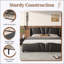 Base de lit tapissier en cuir pour grand lit, tête de lit moderne à oreilles, pied de lit ondulé, sans sommier, noir-588399667-588399665