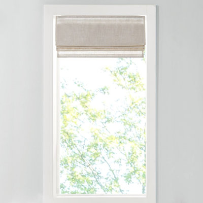 Linen Blend Light Filtering Cordless Roman Shade Natural 31X64"