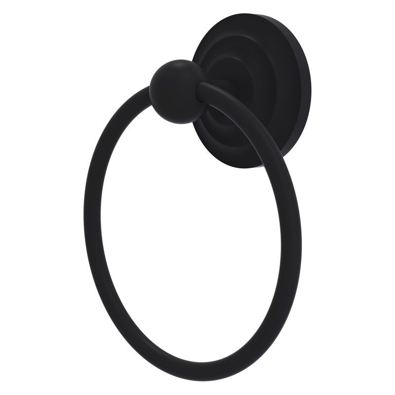 Anneau porte-serviette mural simple leamore, Noir mat