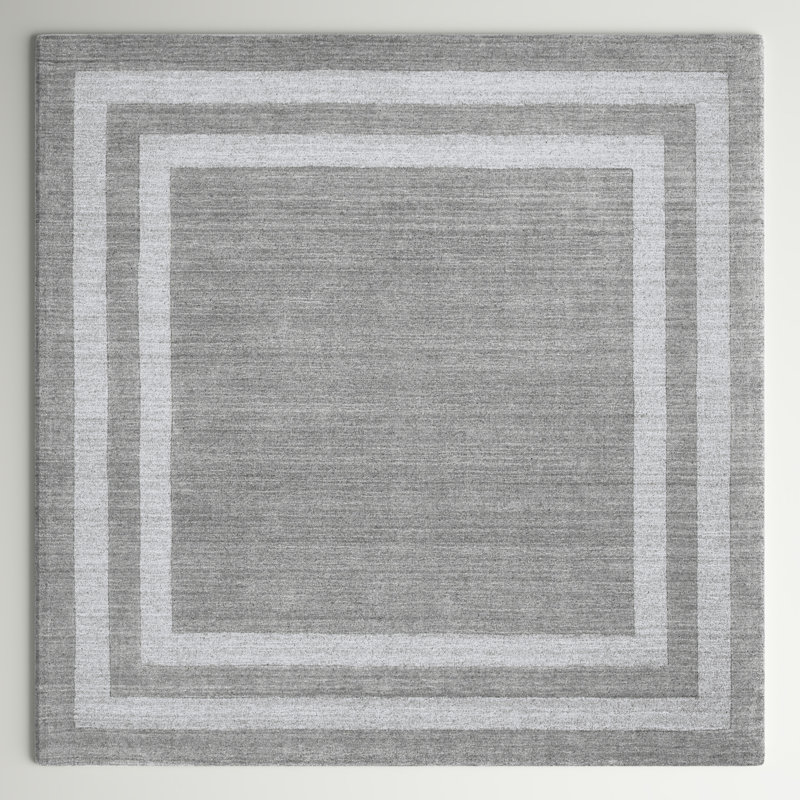 Tapis gris touffeté à la main Pierson, Carré 8 pi