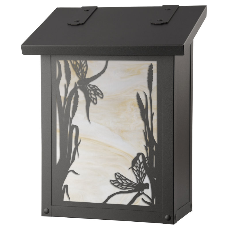 Boîte aux lettres murale, Noir texturé, Or irisé