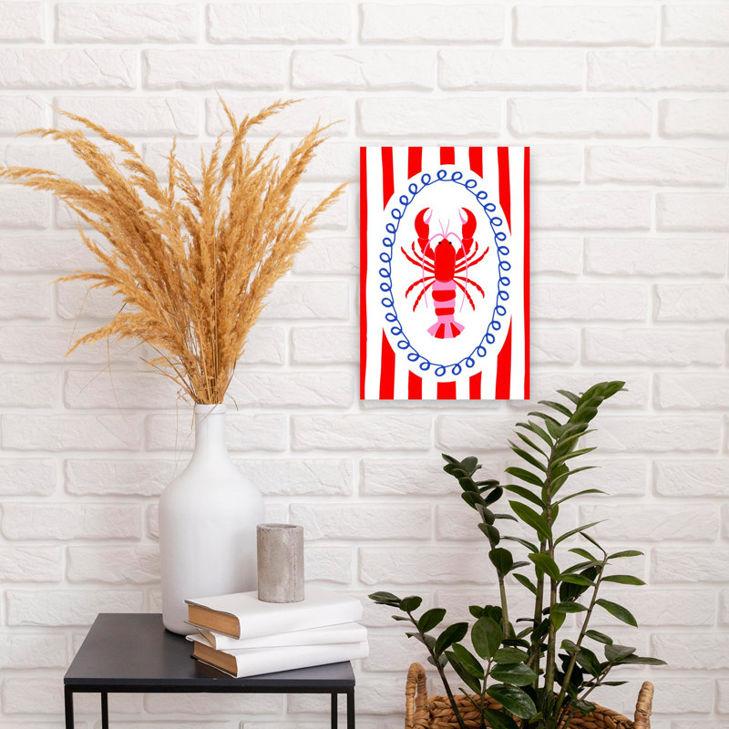 Art mural Bold Lobster Striped, H 18 po x l 12 po