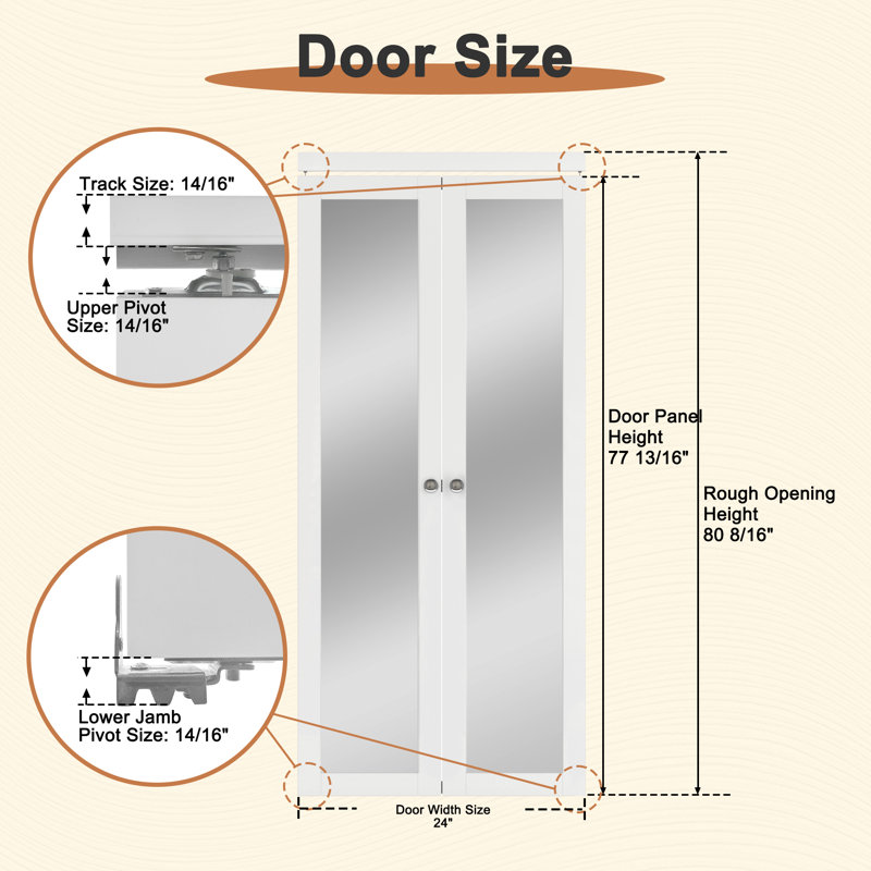 24 in. x 80 in. Frosted Glass White MDF Pivot Door