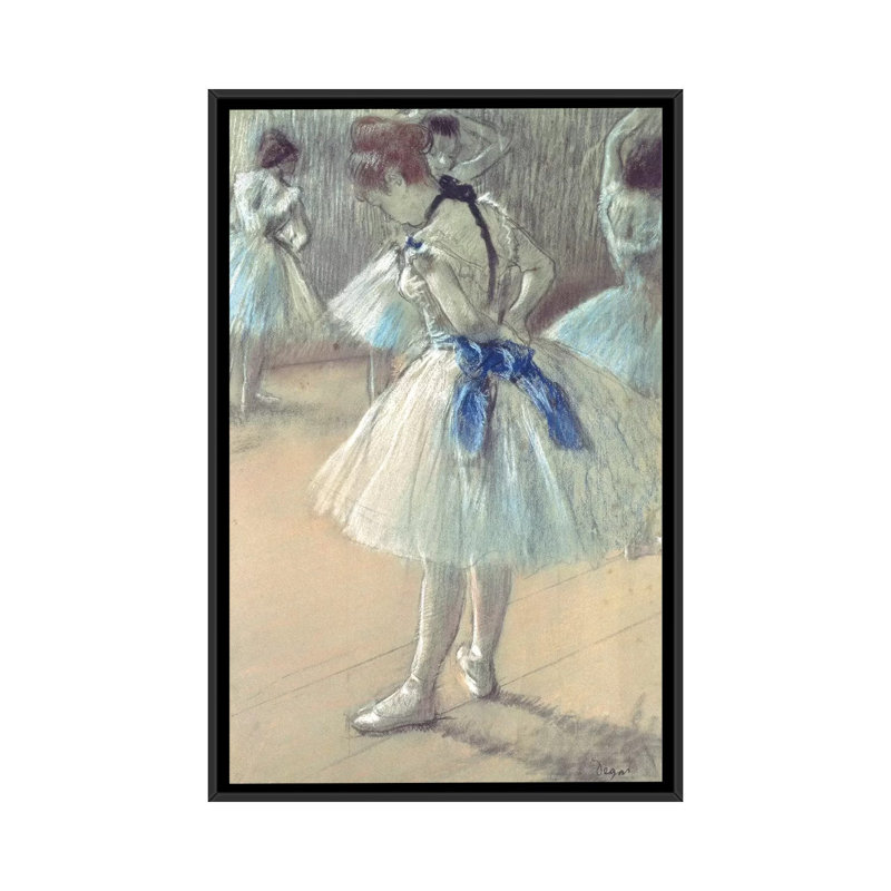 « dancer » par edgar degas, reproduction d’art sur toile, H 26 po x l 18 po x P 1,5 po, Toile avec cadre noir, Pas de tapis
