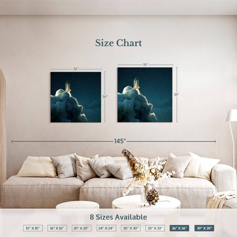 Oberle Starry Space Shuttle Launch, 36" H x 36" W