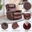 Fauteuil inclinable de massage manuel rouge en cuir véritable - Chaise berçante, pivotante, chauffante, de salon