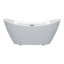 Baignoire autoportante 59 po en acrylique blanc brillant avec trop-plein chromé et bonde escamotable