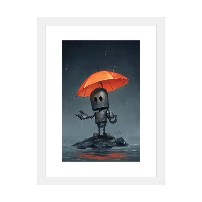 «The Rainy Season» par Matt Dixon - impression d'art graphique, H 32 po x l 24 po x P 1 po, Papier encadré blanc