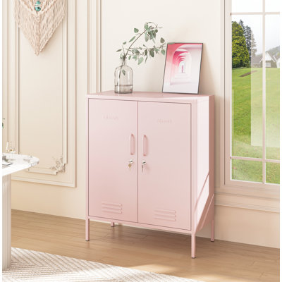 2 Door Lockable Metal Storage Cabinet, 3-Tier Heavy Duty Industrial Cabinet with Removable Shelves, Easy Assembly Multi-Purpose Storage for Home Office
