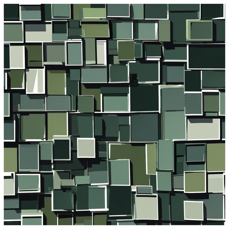 Édredon vert à motif géométrique rectangulaire, Twin