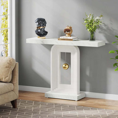 Console Table with Geometric Base