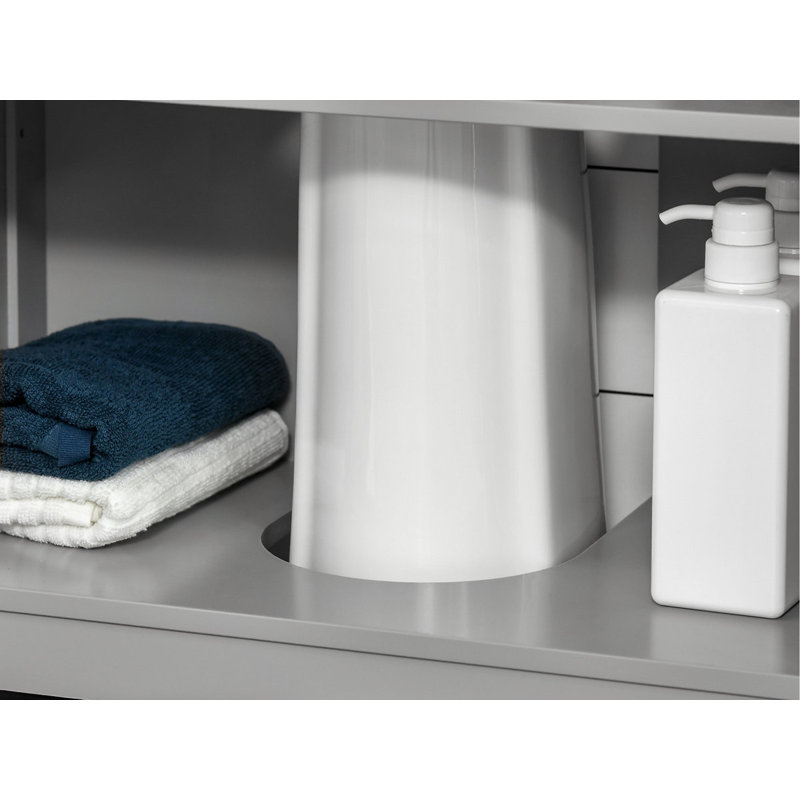 Durability Modern Storage Sink Cabinet with 2 Doors, Pedestal Under Sink,Bathroom Cupboard with Adjustable Shelves, Grey