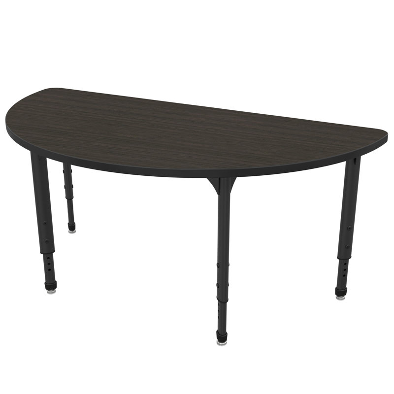 Table d'activité semi-ronde à hauteur réglable Marco Apex Series, Chevalier asiatique, Noir