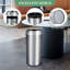 Grande poubelle 17 gallons / 65l, poubelle extérieure en acier inoxydable avec grande poubelle ouverte, poubelle de cuisine