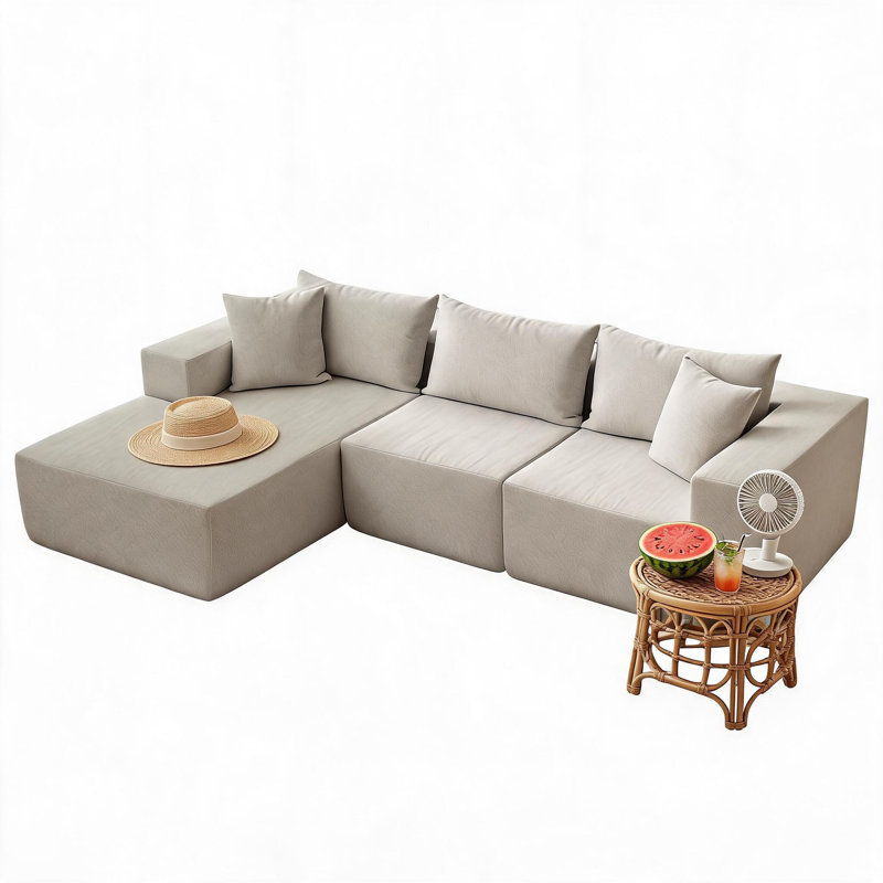 3 Seater Sectional, Beige