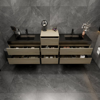 Golitz Wall-Mounted Double Bathroom Vanity Set