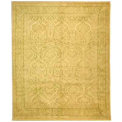 Tapis oriental en laine noué à la main en jaune