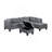 104.5" Upholstered Sofa,Chaise & Ottoman , Gray