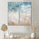 Vue aérienne de sable moderne bleu et beige I - art mural côtier