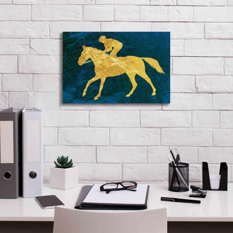 «Jockey On» par Irena Orlov, art mural sur toile, H 12 po x l 18 po x P 0,75 po